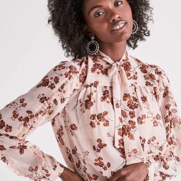 LUCKY BRAND Blouse Long Sleeve Printed Size Small - Picture 1 of 6